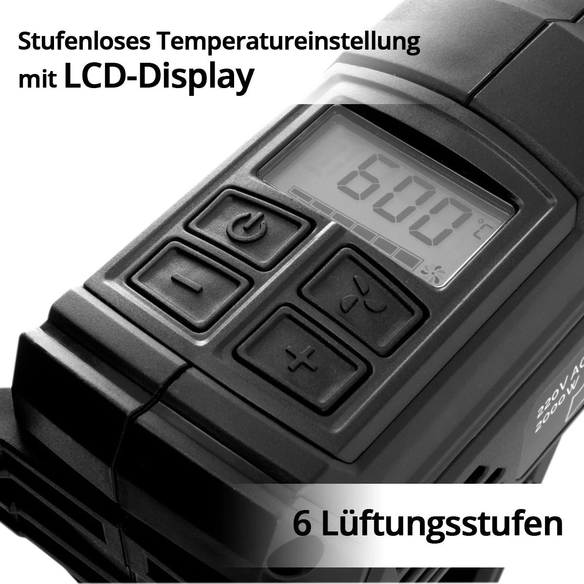 Stahlwerk HP-2001 par pistolet à air chaud de 2 000 watts et séchoir à air chaud jusqu'à 600 degrés avec écran LCD et contrôle numérique | Souleur à air chaud pour le soudage, la soudure, le rétrécissement