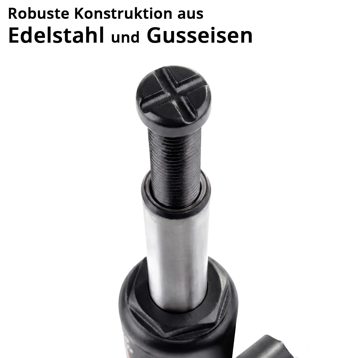 STAHLWERK Hydraulikheber GW1004 mit 10 t Tragkraft | Hubbereich 200 - 405 mm | Kompakter Stempelwagenheber | Hydraulik-Wagenheber | Stabiler Flaschenwagenheber für Maschinen, Nutzfahrzeuge und Pkw