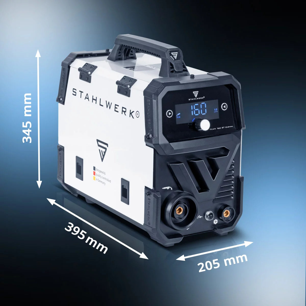 STAHLWERK FLUX 160 ST Digital | Lift TIG starter set | 3-in-1 cored wire inverter 160 A | WP-17V Universal Lift Tig Torch | Combination welding machine for FLUX, MMA, Lift-TIG | Welding without shielding gas