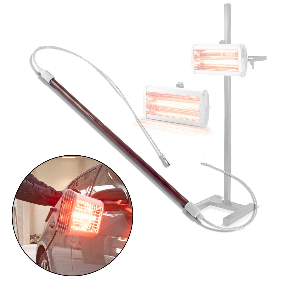 STAHLWERK IR-Glühbirne 1.200 W 355 mm für Infrarot-Lacktrockner IL-1200 ST Ersatzglühbirne mit extrem hoher Standzeit für IR-Strahler | IR-Trockner | IR-Lampen | IR-Heizstrahler