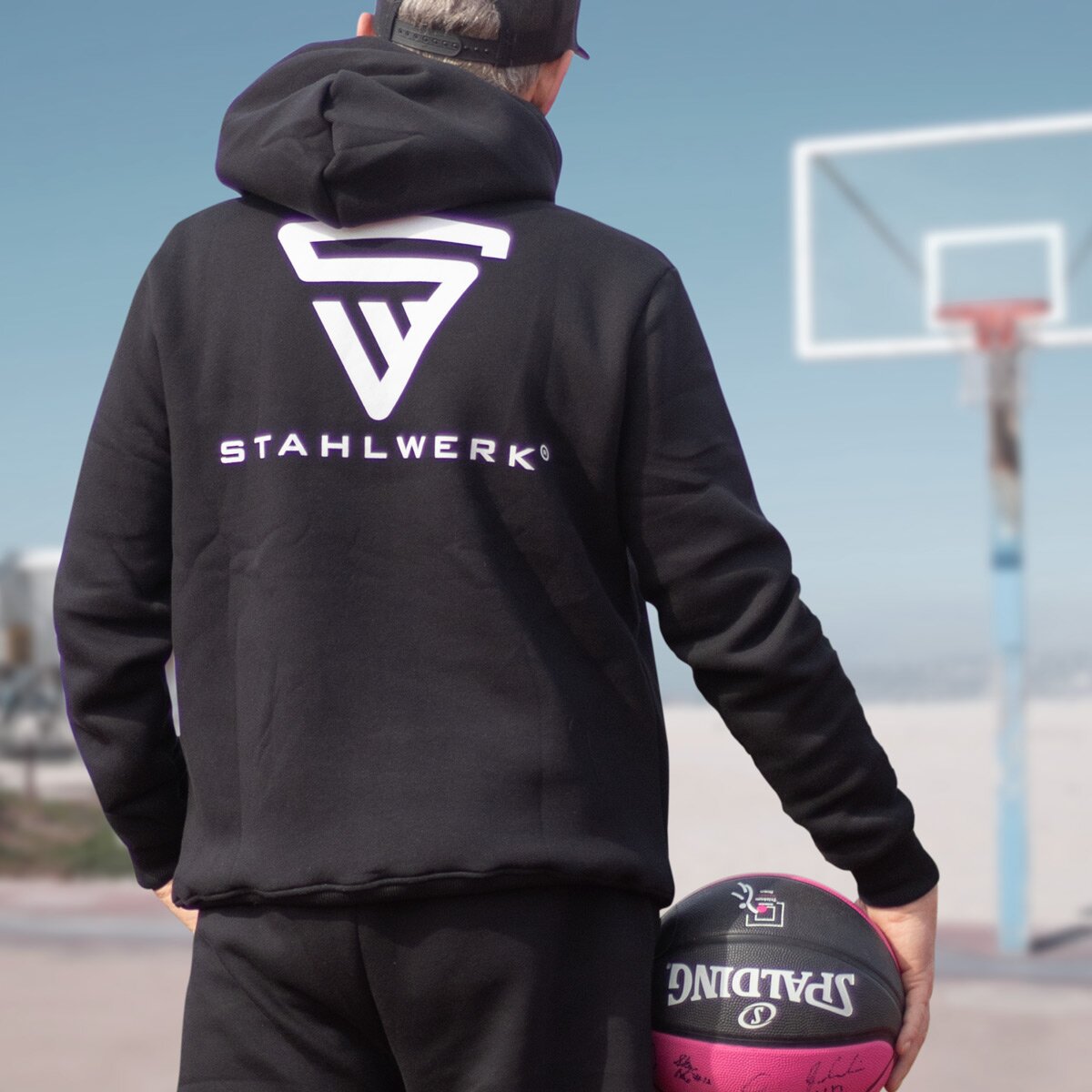 STAHLWERK Jogginganzug Schwarz Größe XL Tracksuit | Jogger | Trainingsanzug | Sportanzug | Sweatanzug | Fitnessanzug mit Hoodie und Jogginghose