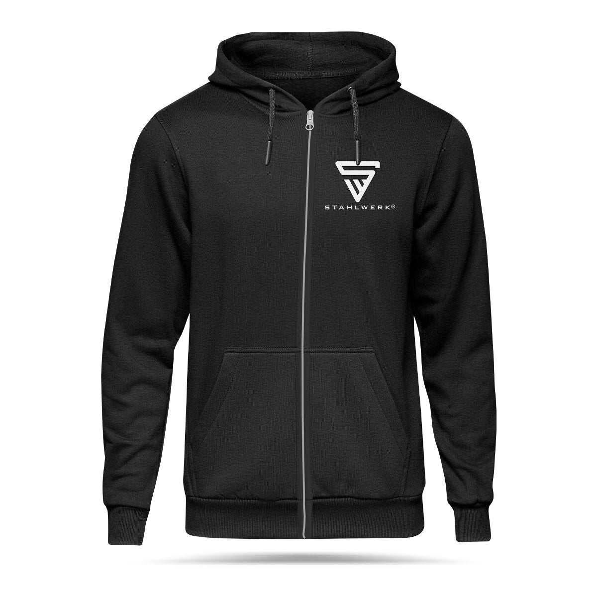 STAHLWERK Jogginganzug Schwarz Größe L Tracksuit | Jogger | Trainingsanzug | Sportanzug | Sweatanzug | Fitnessanzug mit Hoodie und Jogginghose