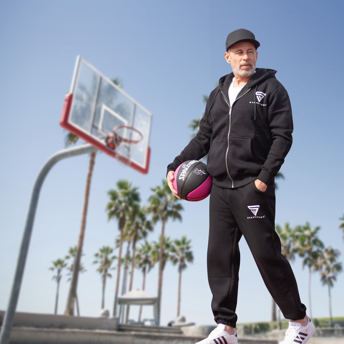 STAHLWERK Jogginganzug Schwarz Größe L Tracksuit | Jogger | Trainingsanzug | Sportanzug | Sweatanzug | Fitnessanzug mit Hoodie und Jogginghose