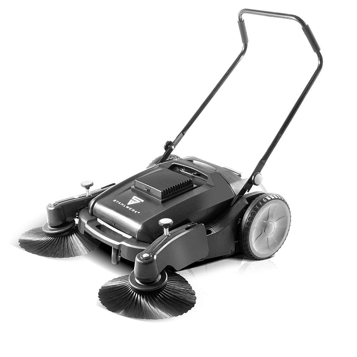 Steel mill SL-35 ST with 1000 mm bracket and 55 l of capacity, hand sweeping / floor sweeper with a double brush head