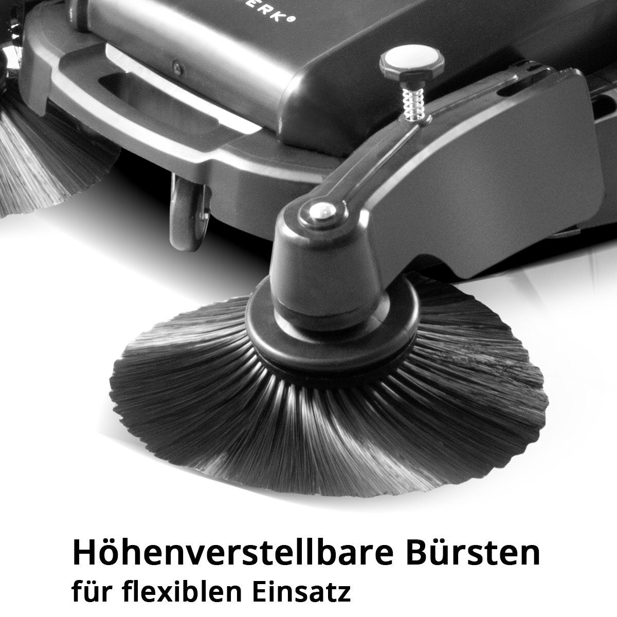 Steel mill SL-35 ST with 1000 mm bracket and 55 l of capacity, hand sweeping / floor sweeper with a double brush head