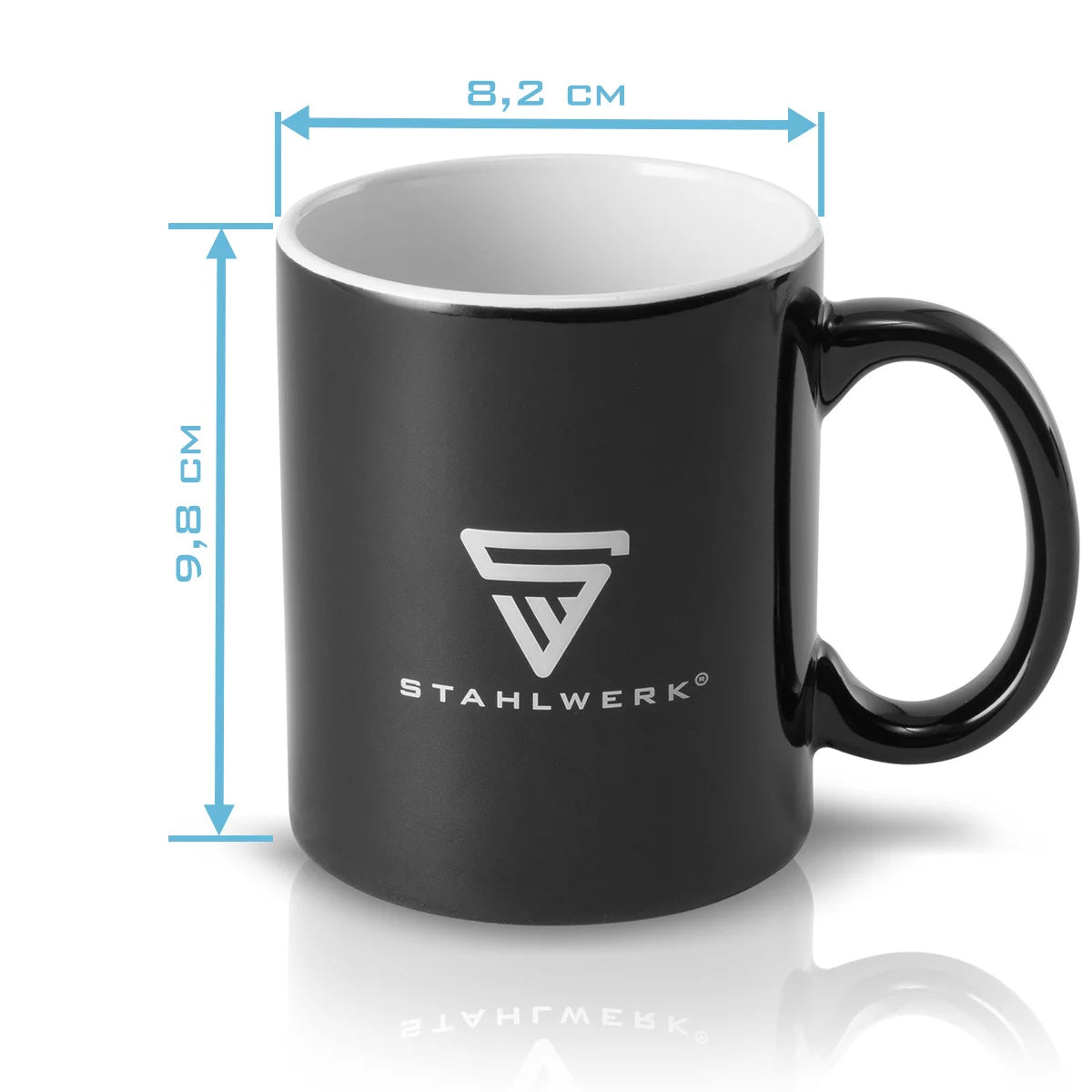 Tasse en acier 350 ml de grande tasse de café | Coupe en céramique | Tasse de café, coffre-fort à micro-ondes et lave-vaisselle -