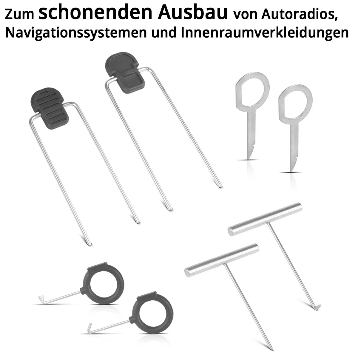 Steelworks 2 x vehicle radio expansion 12 parts | Disassembly tool set for the expansion of car radios, navigation devices and interior cladding | Expansion tool | KFZ radio exposure | Unlocking tool