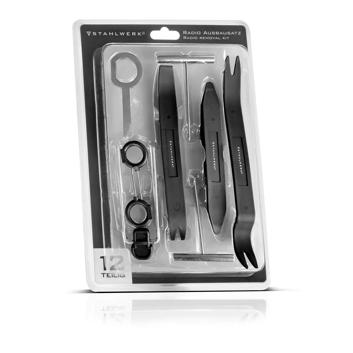 Steelworks 2 x vehicle radio expansion 12 parts | Disassembly tool set for the expansion of car radios, navigation devices and interior cladding | Expansion tool | KFZ radio exposure | Unlocking tool