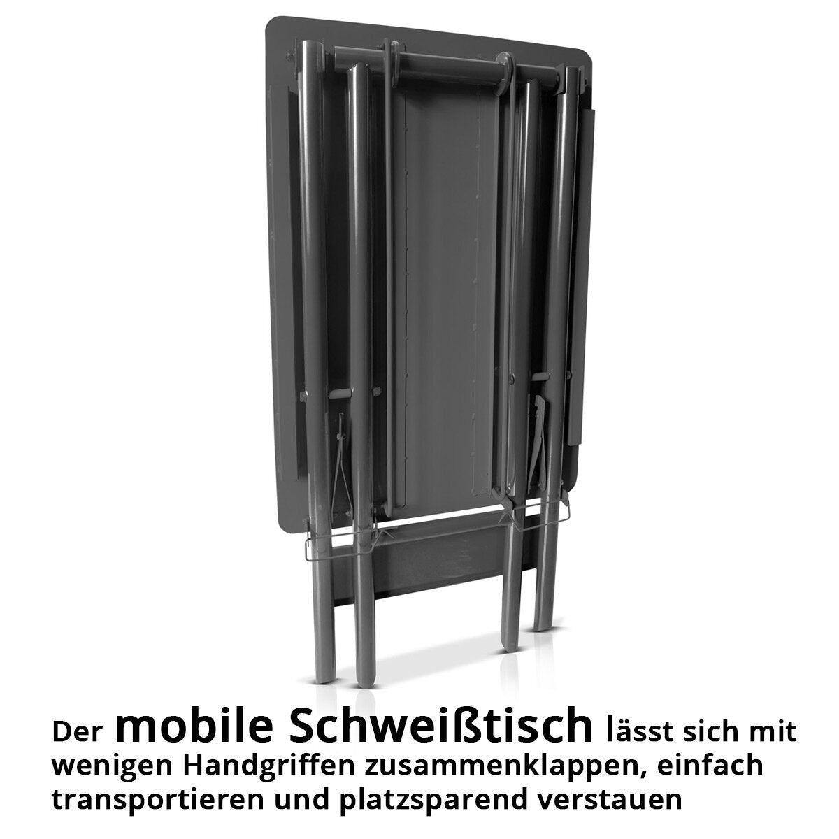 STAHLWERK Klappbarer Schweißtisch FWT-890 ST 890 x 595 mm mobiler Montagetisch mit 100 kg Tragkraft und pulverbeschichteten Beinen