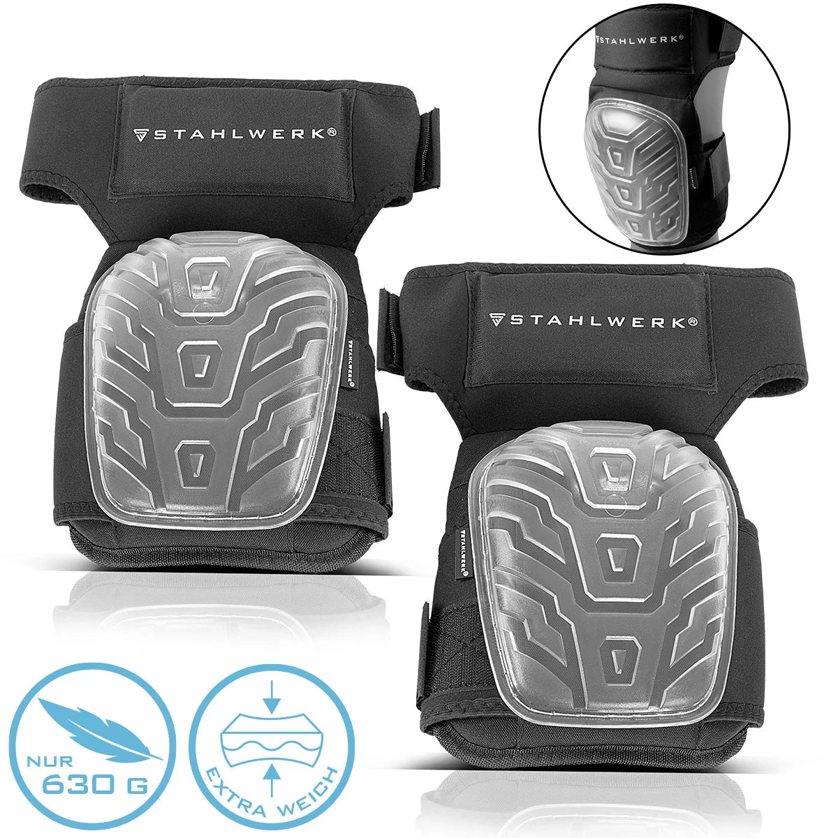 Steelworks Profi Knechoner | Diz Koruyucusu | Kni yastık kararlı, son derece esnek ve aşınma -yüksek aşınma konforu ile dirençli