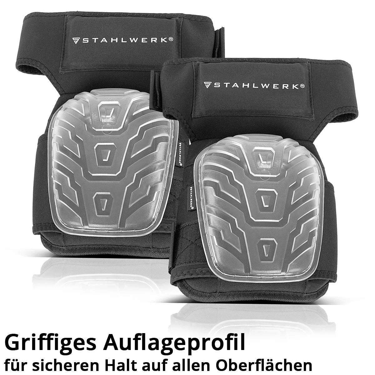 STAHLWERK Profi Knieschoner | Knieschützer | Kniepolster formstabil, hochbelastbar und abriebfest mit hohem Tragekomfort