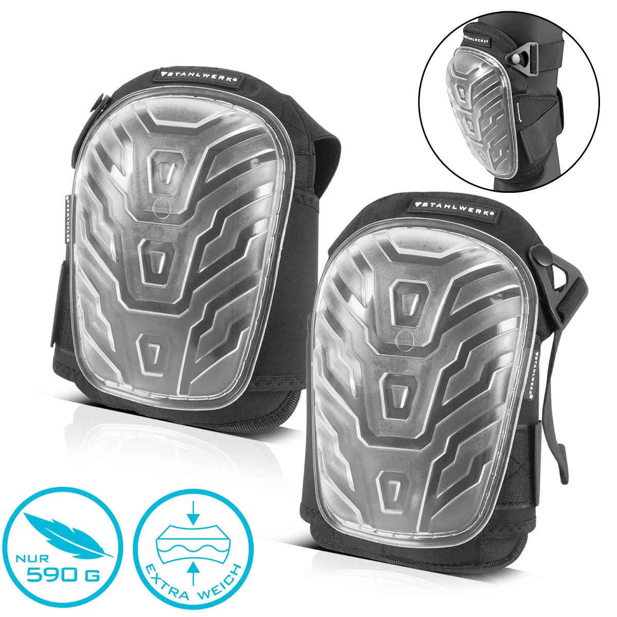 Steelworks Profi Knechoner | Diz Koruyucusu | Kni yastık kararlı, son derece esnek ve aşınma -yüksek aşınma konforu ile dirençli