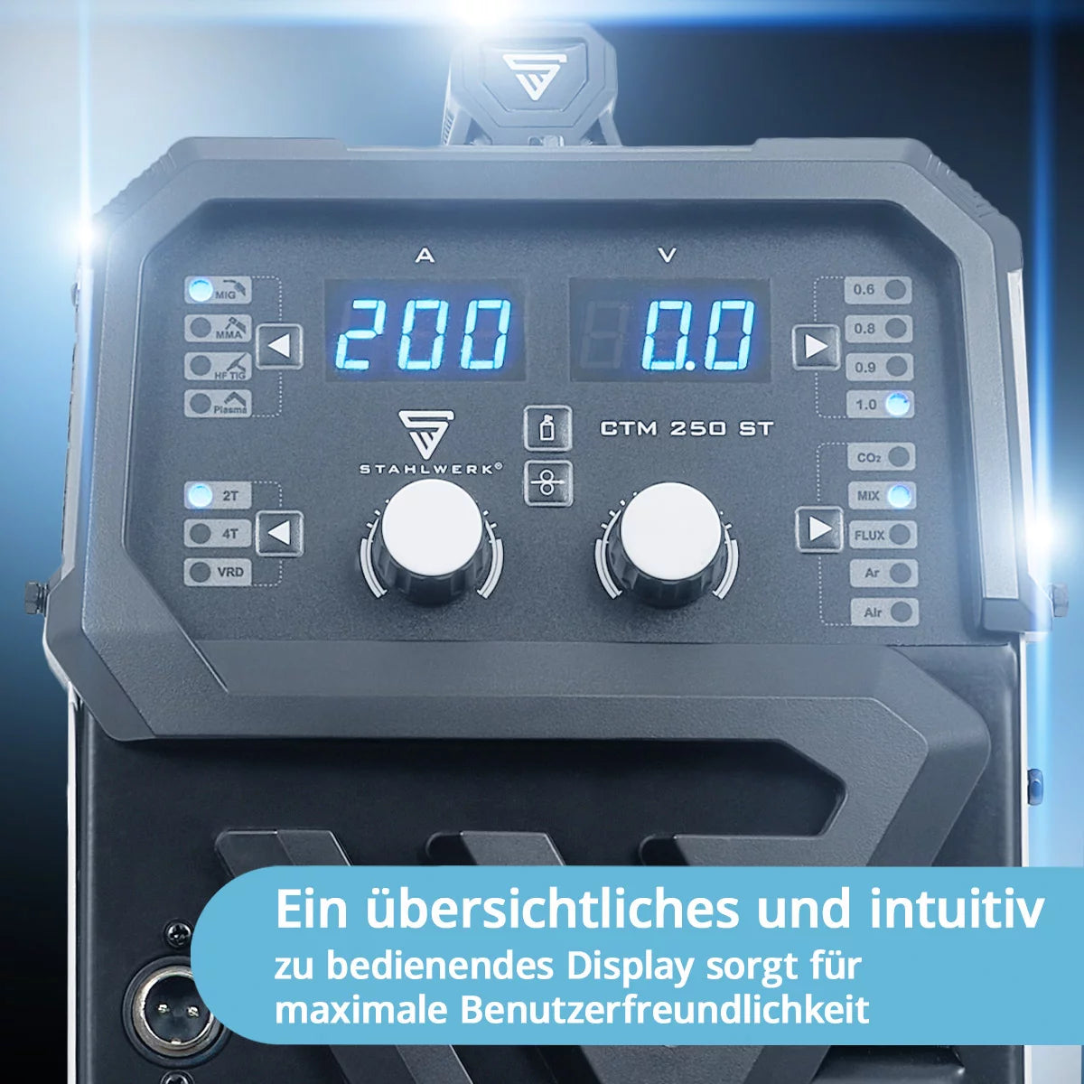 STAHLWERK CTM-250 ST Kombi-Schweißgerät WIG + MIG/MAG + MMA/ARC + CUT/Plasma mit 200 Ampere und 45 Ampere Plasma-Funktion