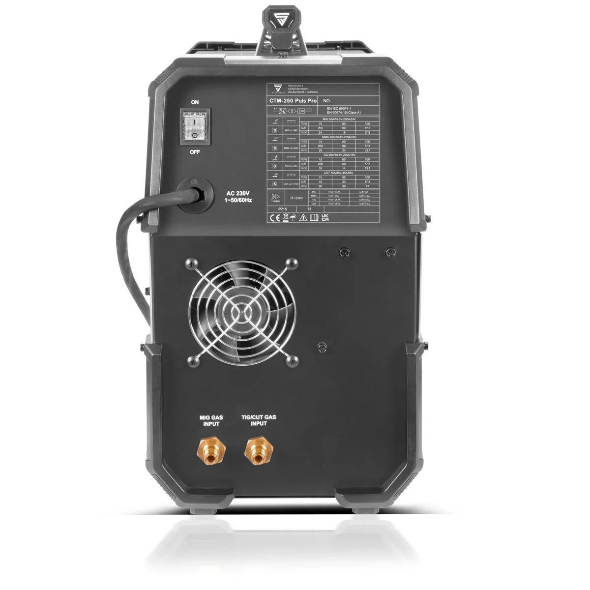 STAHLWERK combination welding machine CTM-250 Puls Pro 6-in-1 welding machine with 200 A | Fully equipped | 45A plasma cutter | Pulse function | Synergic wire feeder | TIG | MIG MAG | PULSE | MMA | FLUX