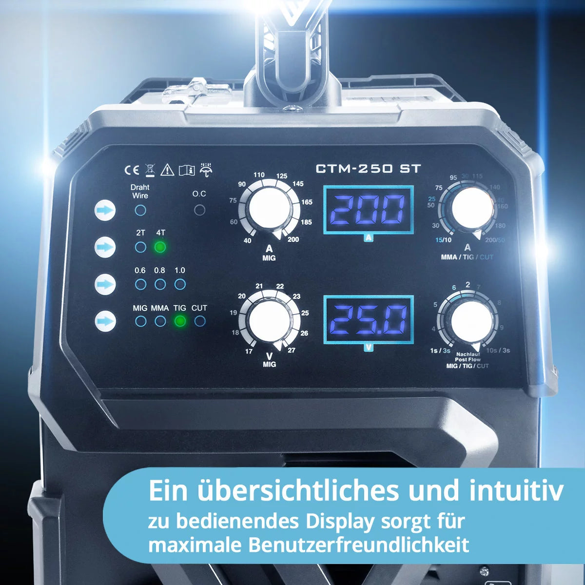 Stahlwerk CTM-2550 ST combi welding device WIG + MIG/MAG + MMA/E-Hand + Cut/Plasma with 200 amps and 50 ampere plasma function Full equipment