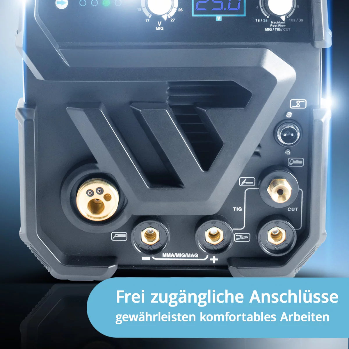 Stahlwerk CTM-2550 ST combi welding device WIG + MIG/MAG + MMA/E-Hand + Cut/Plasma with 200 amps and 50 ampere plasma function, many welding parameters adjustable