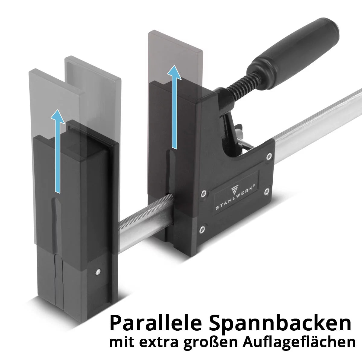 Pinces de corpus Steelworks 95x600 mm / 24 "| Pince à vis puissante avec 650 kg de puissance de serrage | Pince de serrage avec une grande surface de contact pour la fixation des pièces | Clamp stable 600 mm, profondeur de serrage de 95 mm