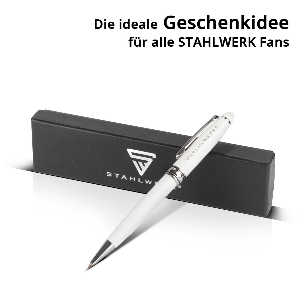 STAHLWERK Kugelschreiber mit Gravur Premium-Kugelschreiber | Stift | Kuli | Schreibgerät mit Halte-Clip und edler Geschenkverpackung