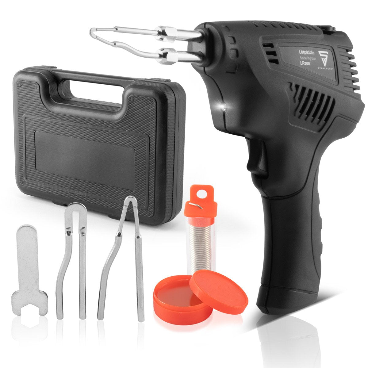 Stahlwerk LP-200 powerful soldering guns up to 500 degrees with 200 watts for soldering, release, engraving wood or cutting plastics
