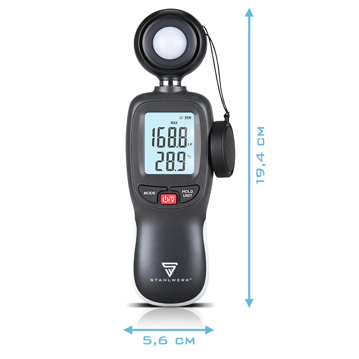 STAHLWERK Digital Lux Meter | Precise lux meter and illumination meter | Professional measurement of light intensity | For light measurements in photography, in rooms or at the workplace
