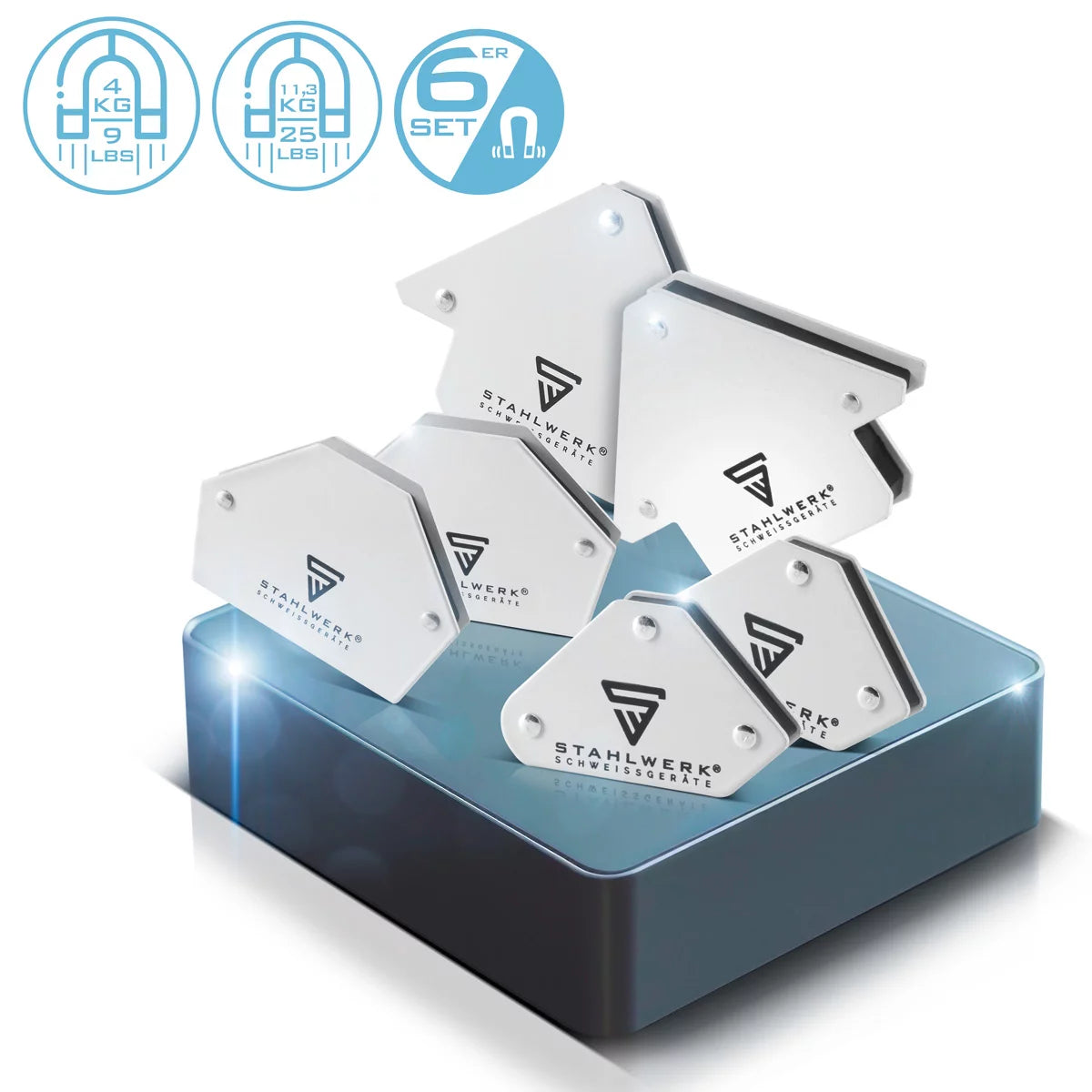 Ensemble d'angle de soudure d'angle magnétique en acierworks 6er