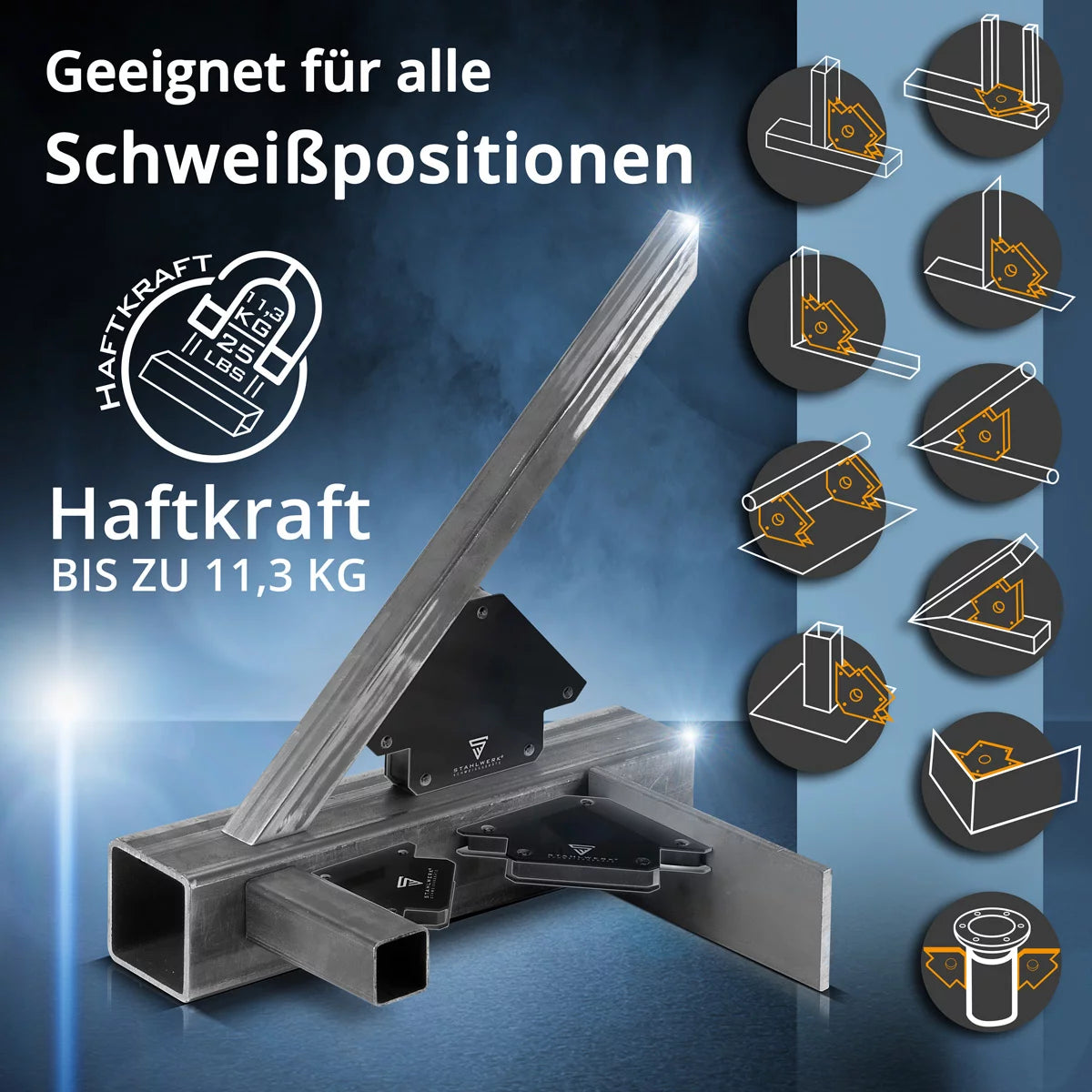 Steelworks 12 set magnete angolo di saldatura 11,3 kg 25 libbre magnete sudore