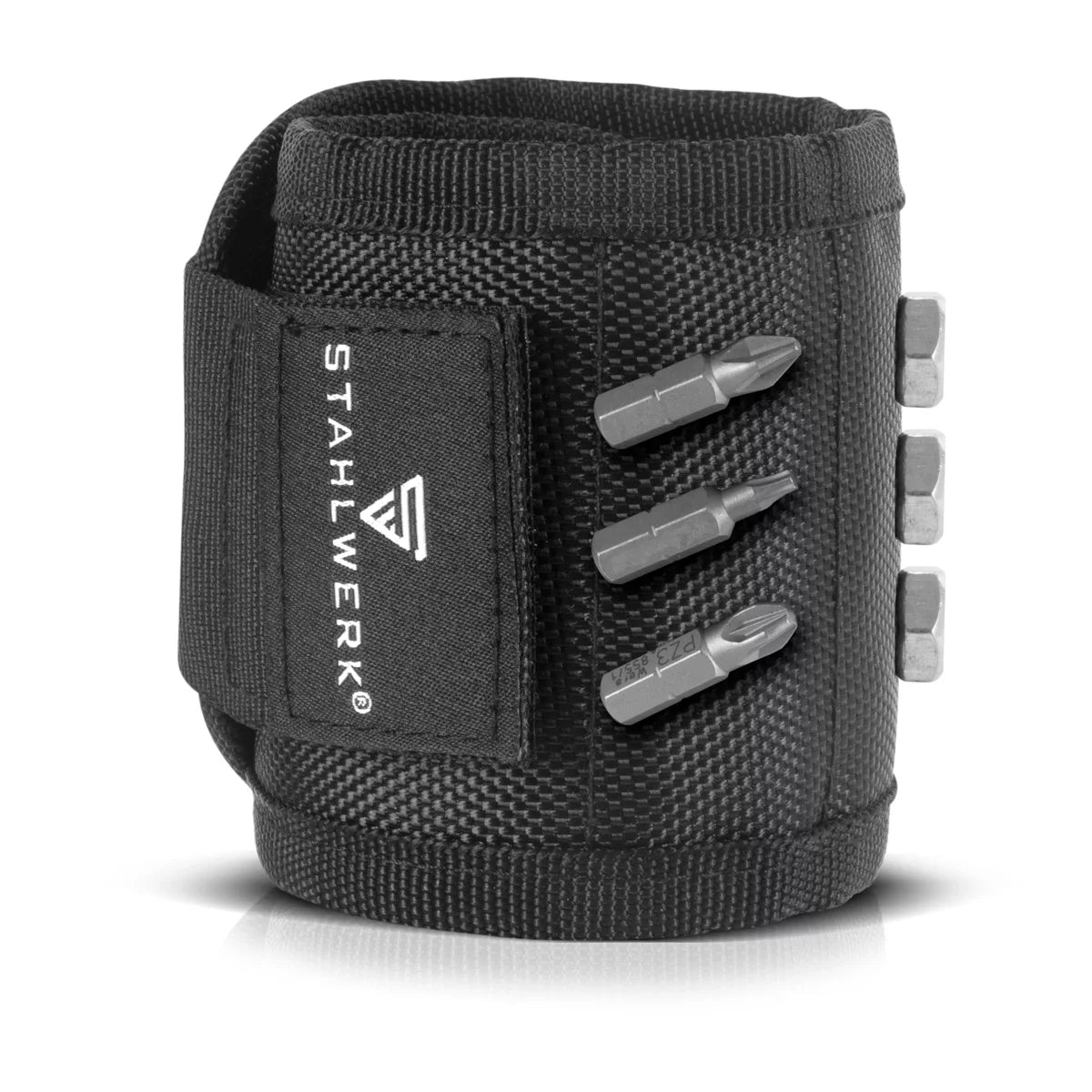 Bracelet aimant Stahlwerk pour la maison et les artisans | Bracelet magnétique avec fixation velcro pour la fixation au poignet ou à la courroie pour les vis, les ongles, les bits et les petites pièces magnétiques