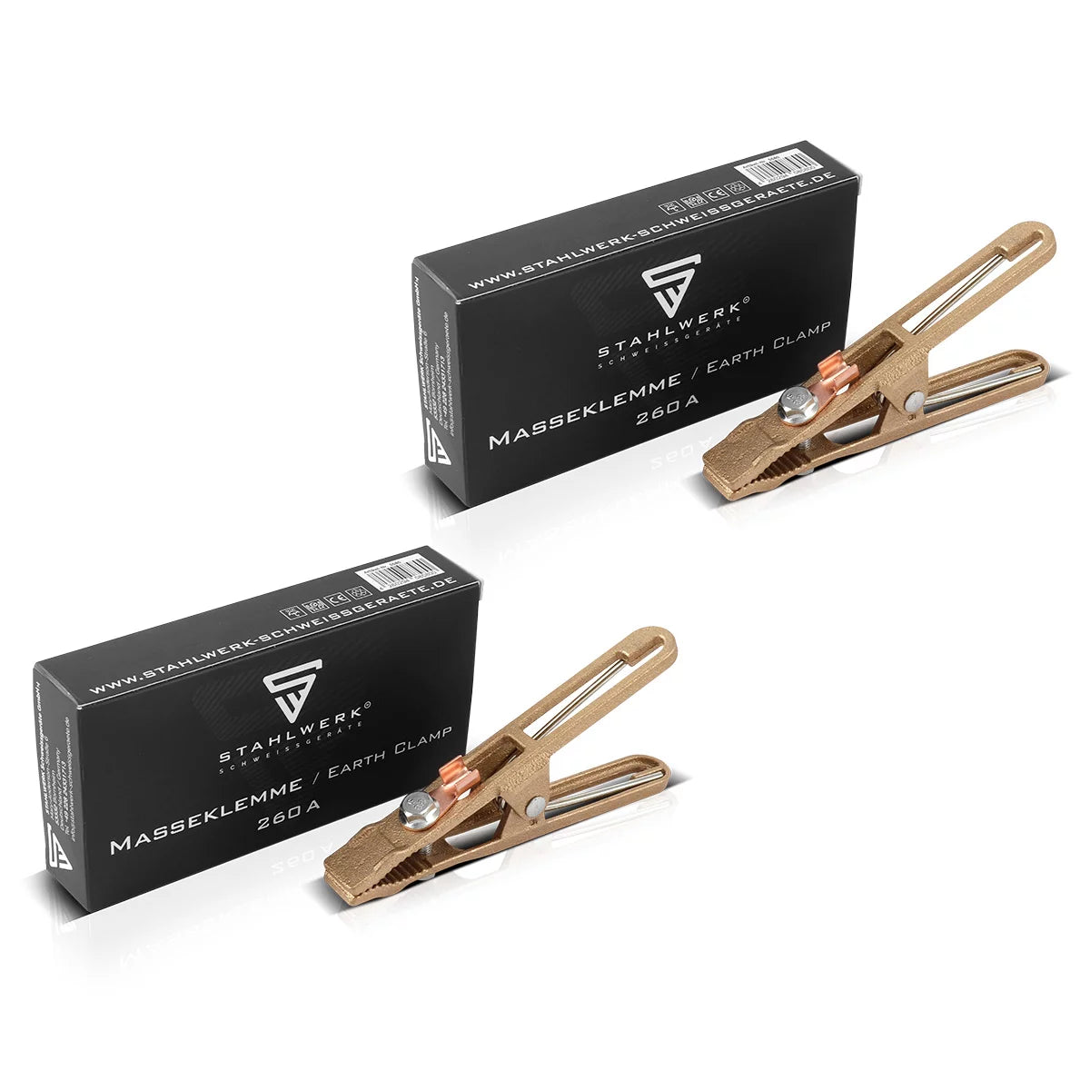 STAHLWERK 2 x earth clamp earth clamp and earth clamp loadable up to 260A