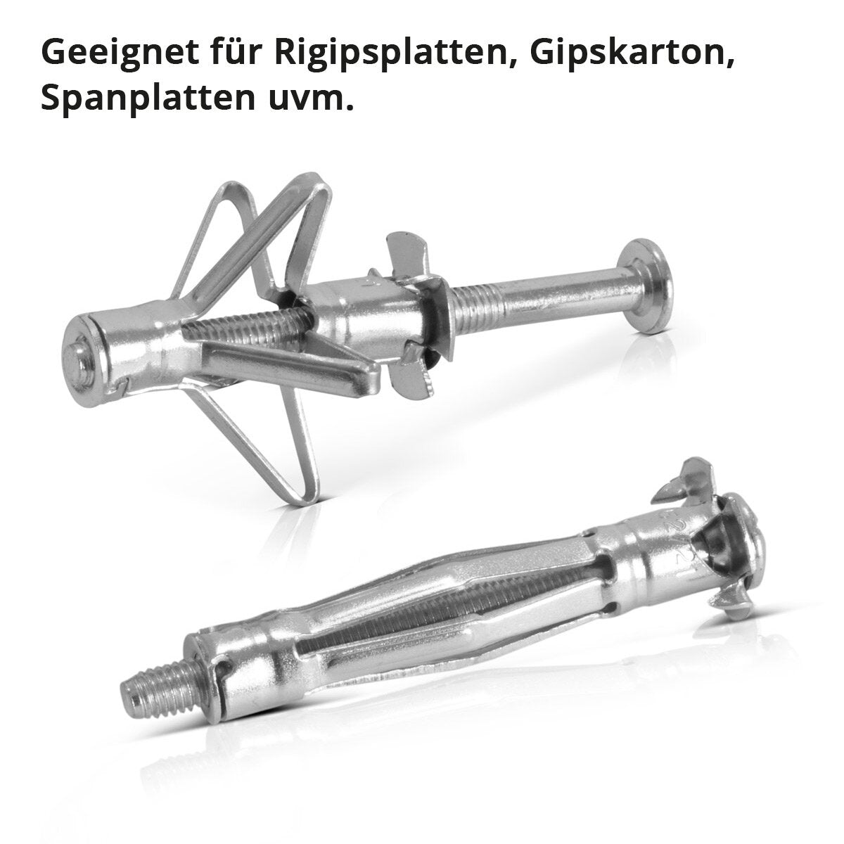 Steelworks Metal cavity dowel 141-piece set M4 x 32 | M4 x 38 | M4 x 46 | M5 x 37 | M5 x 52 | M5 x 65 | M6 x 37 | M6 x 52 | M6 x 65 metal dowels with pre-assembled screws for drywall work