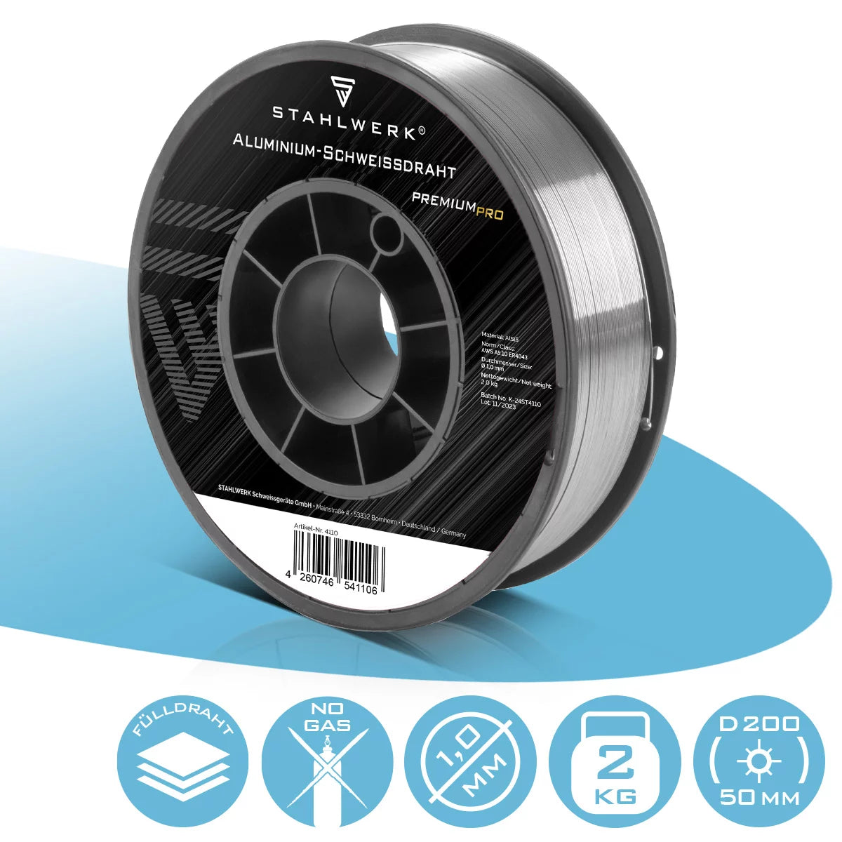 Stahlwerk Mig MAG Premium Kaynak Tel / Tel Rulo ER70S-6 SG2 1.0 MM S270 / D270 Koruyucu Gazlı Kaynak Çalışmaları İçin 15 Kg