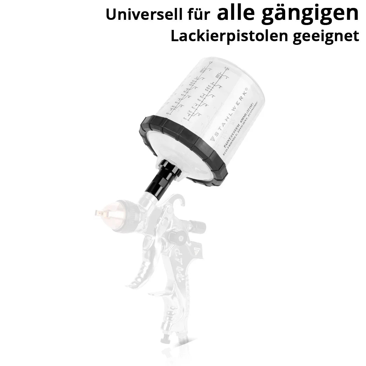 Stahlwerk Mischbecheret 25 parties à utiliser sur la peinture des pistolets | Manque de mélangeur | Mélangeur de couleurs | 650 ml de tasse à mesure jetable pour mélanger et appliquer des peintures