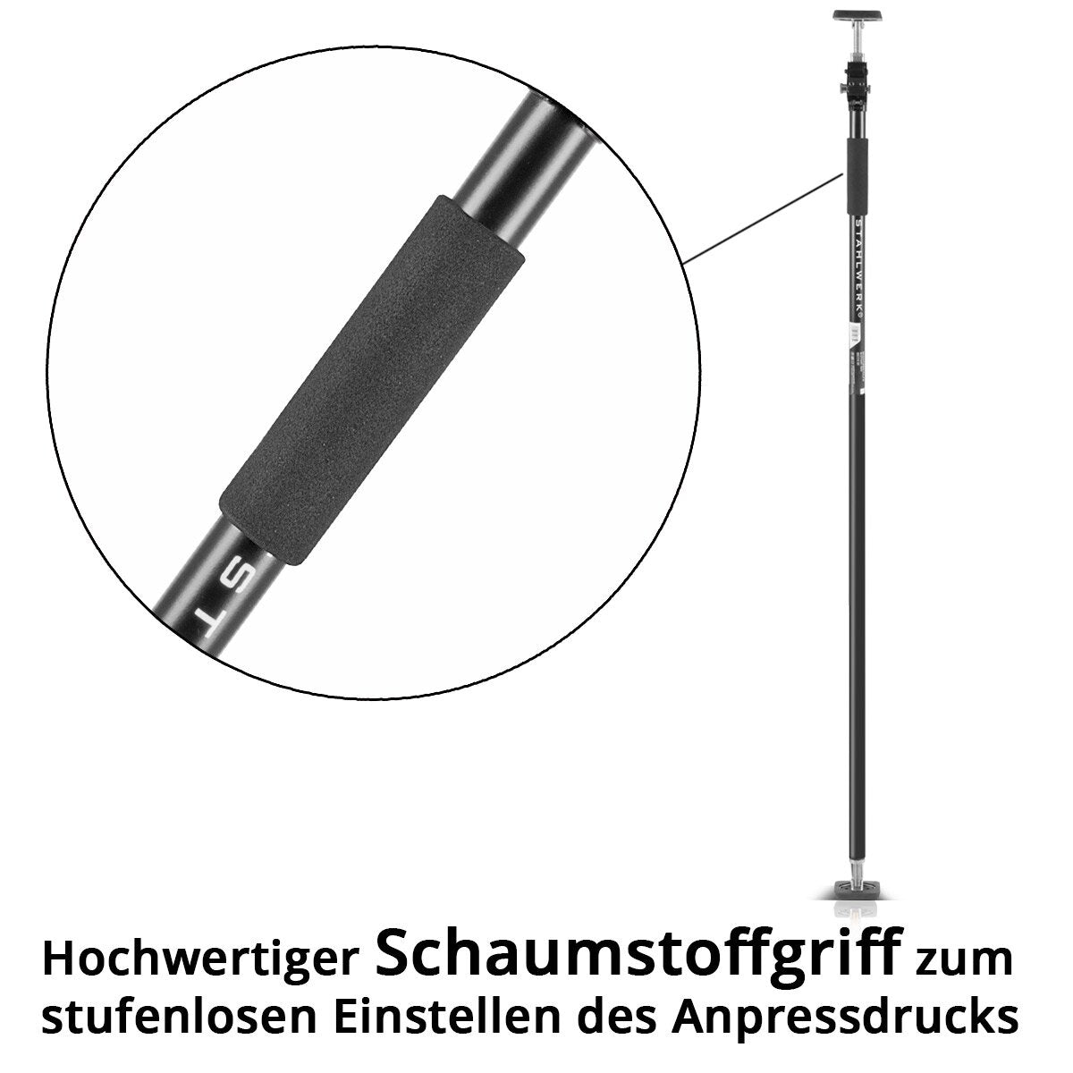 Soporte de montaje de Steelworks / soporte de edificios MH-290 ST 160-290 cm, capacidad de carga de 40 kg, soporte de techo robusto / soporte telescópico / soporte de tensión
