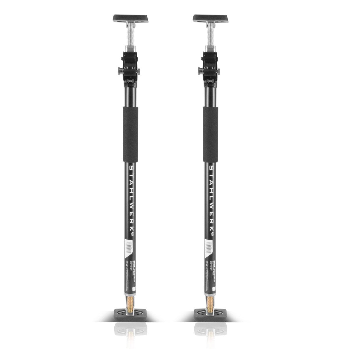 STAHLWERK Montagestütze | Baustütze MH-115 ST 2er Set 66-115 cm, 40 kg Tragkraft, robuster Türspanner | Teleskopstütze | Spannstütze