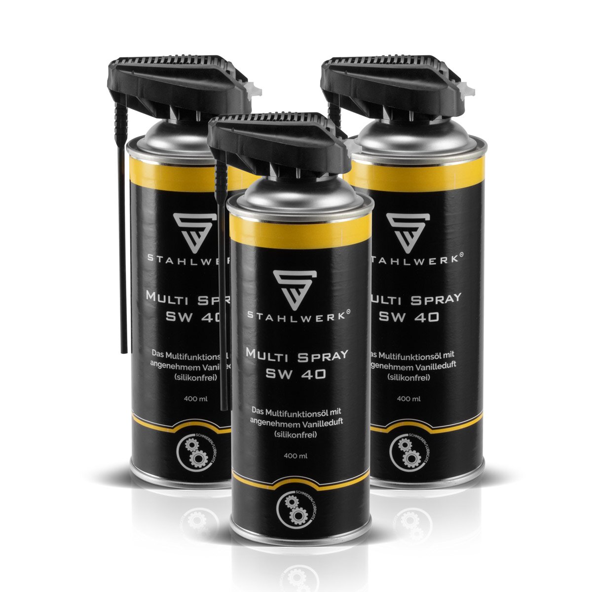 STAHLWERK 3er Set Multi Spray SW 40 multifunktionales Kriech- und Wartungsöl / Multifunktions-Spray für Haushalt, Industrie und Werkstatt