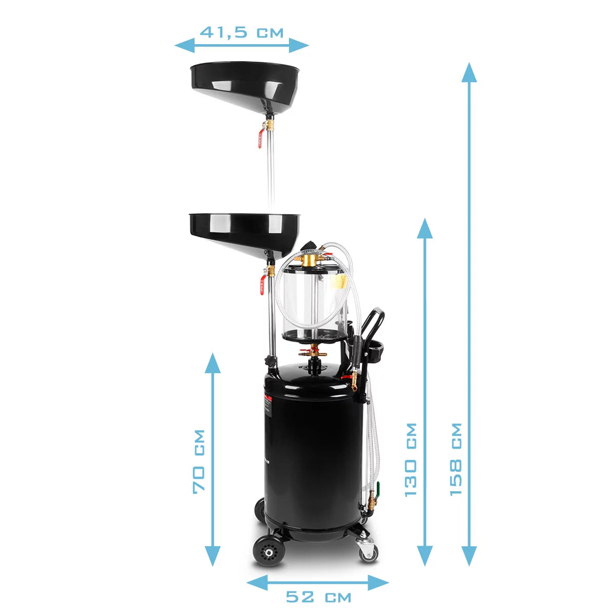 STAHLWERK Ölabsauganlage OD-71 ST mit 80 l Fassungsvermögen | Öl Auffangbehälter | Ölauffangwagen | Mobiler Ölabscheider | Ölablassgerät mit Vorkammer zum Auffangen von Altöl