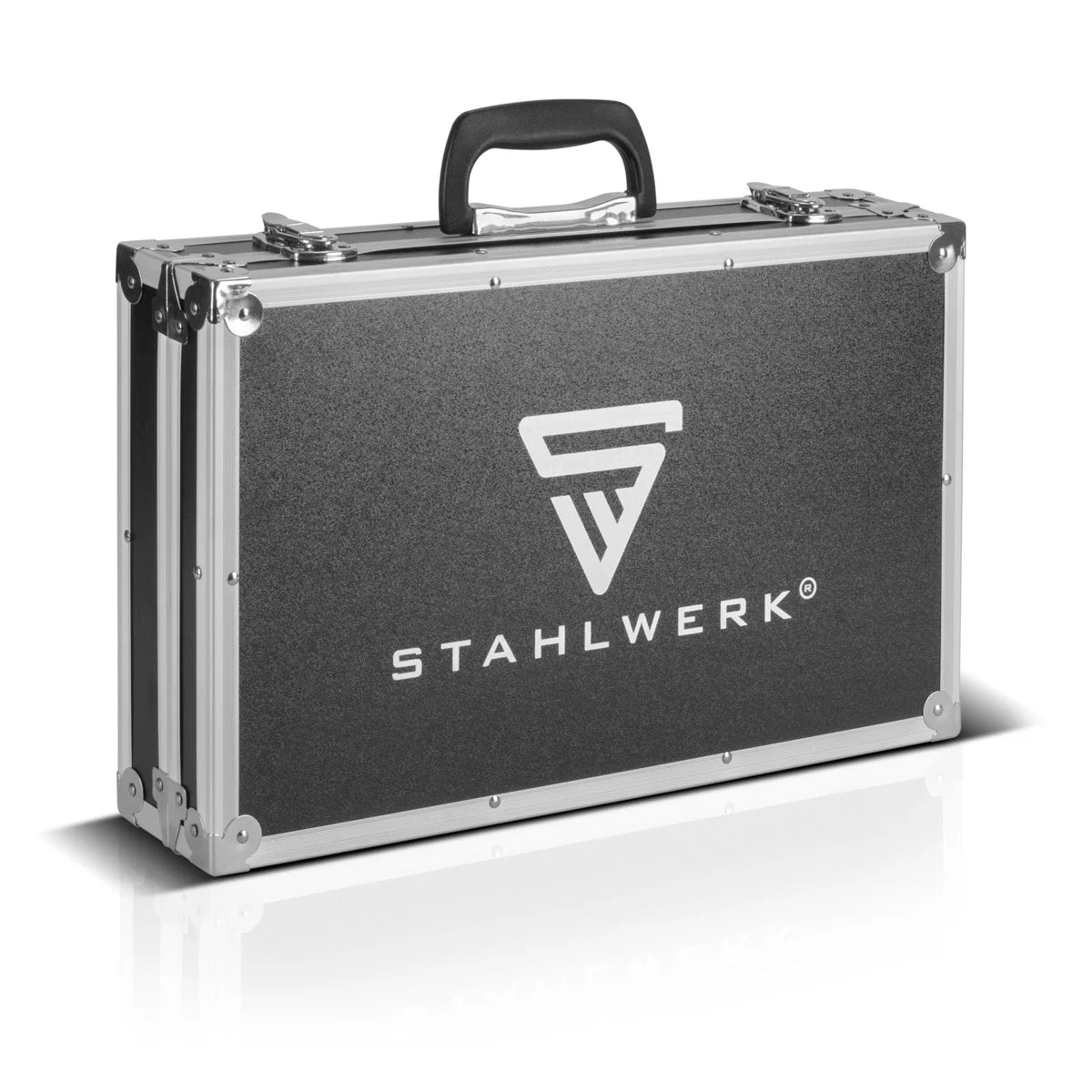 STAHLWERK Ölfilterschlüssel Set 23-teilig Ölwechselwerkzeug-Satz mit Ölfilterkappen-Satz aus Aluminium, Umschaltknarre und Ringschlüssel | Ölkappenschlüssel | Kfz-Spezialwerkzeug für Ölwechsel