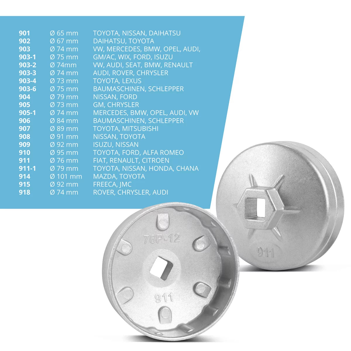 STAHLWERK Ölfilterschlüssel Set 23-teilig Ölwechselwerkzeug-Satz mit Ölfilterkappen-Satz aus Aluminium, Umschaltknarre und Ringschlüssel | Ölkappenschlüssel | Kfz-Spezialwerkzeug für Ölwechsel