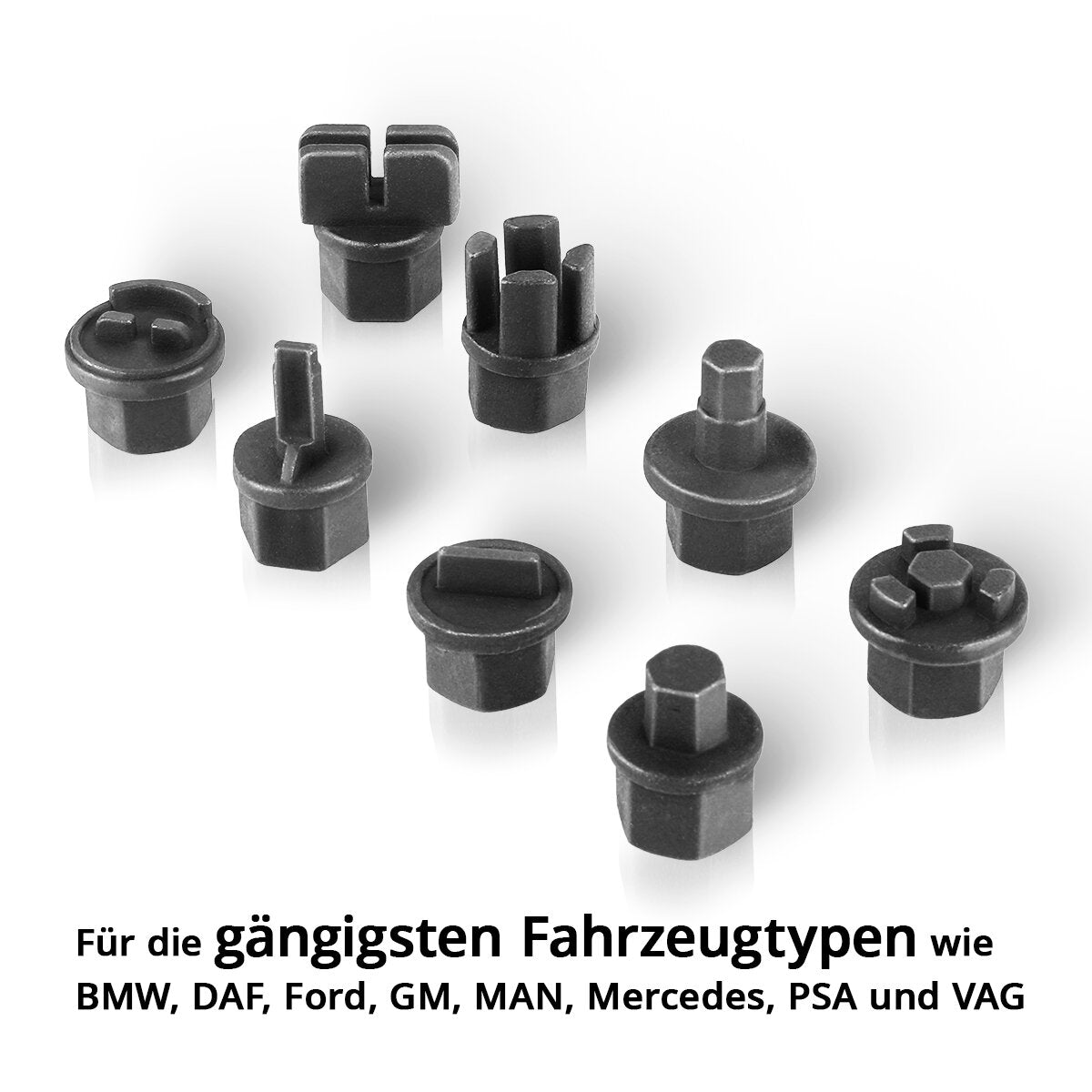 STAHLWERK Ölablass-Werkzeug Set 9 Teile | Ölwechsel-Werkzeug | Öldienst-Spezialprofil-Satz | Steckschlüssel-Satz für Kunststoff-Ölablassschrauben von BMW | DAF | Ford | GM | MAN | Mercedes | PSA | VAG