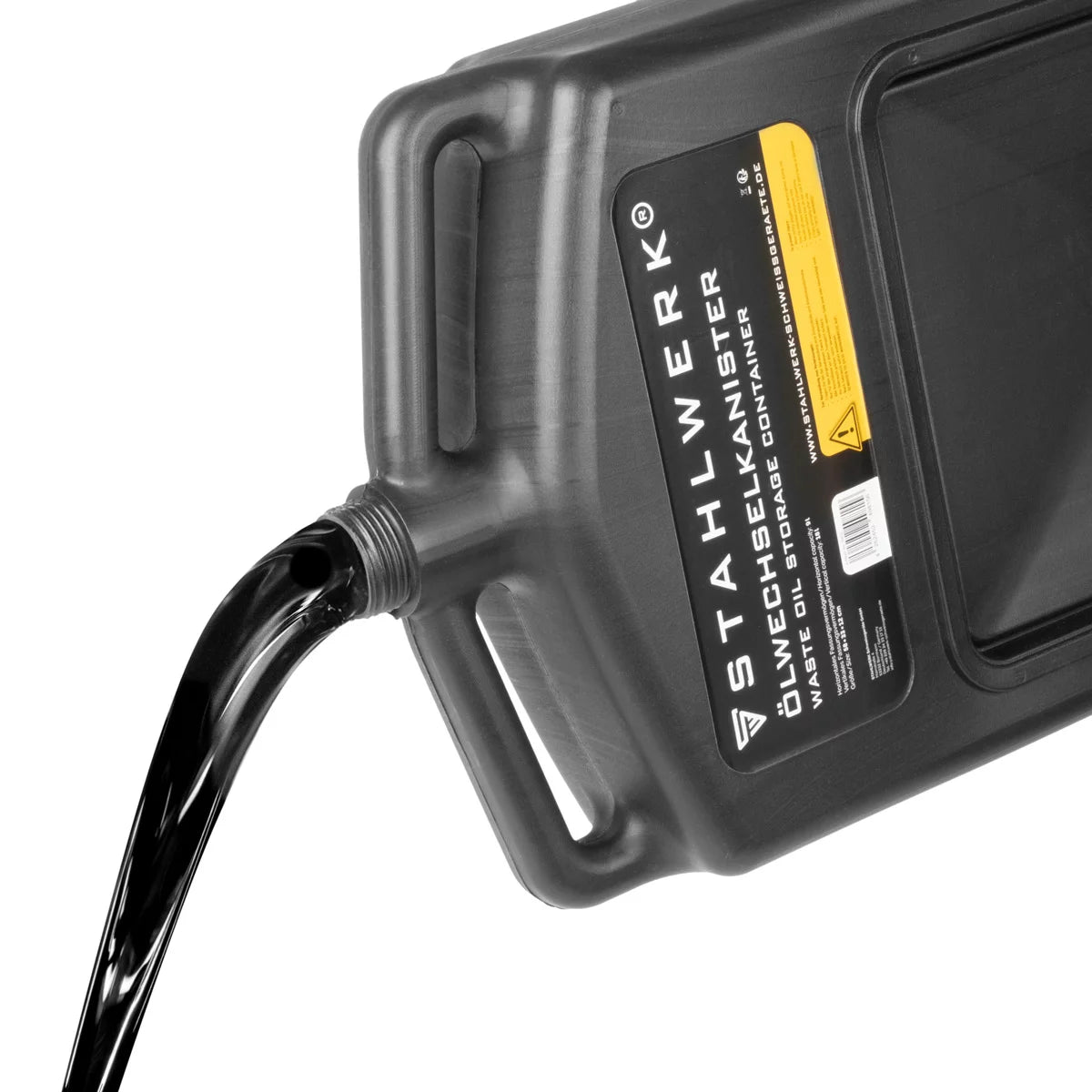 STAHLWERK Ölwechselkanister 10 L | Robuste Ölauffangwanne | Mobil und flexibel einsetzbar | Ölwanne mit Auffanghilfe | 2-in-1 Funktion - Öl- und Treibstoffkanister für Auto, Motorrad und Werkstatt