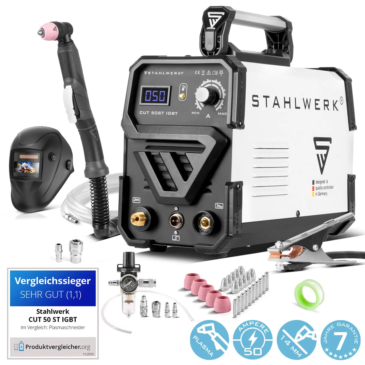 STAHLWERK Plasmaschneider CUT 50 ST IGBT - Vollausstattung / Plasmaschneidgerät mit 50 A und HF Kontaktzündung
