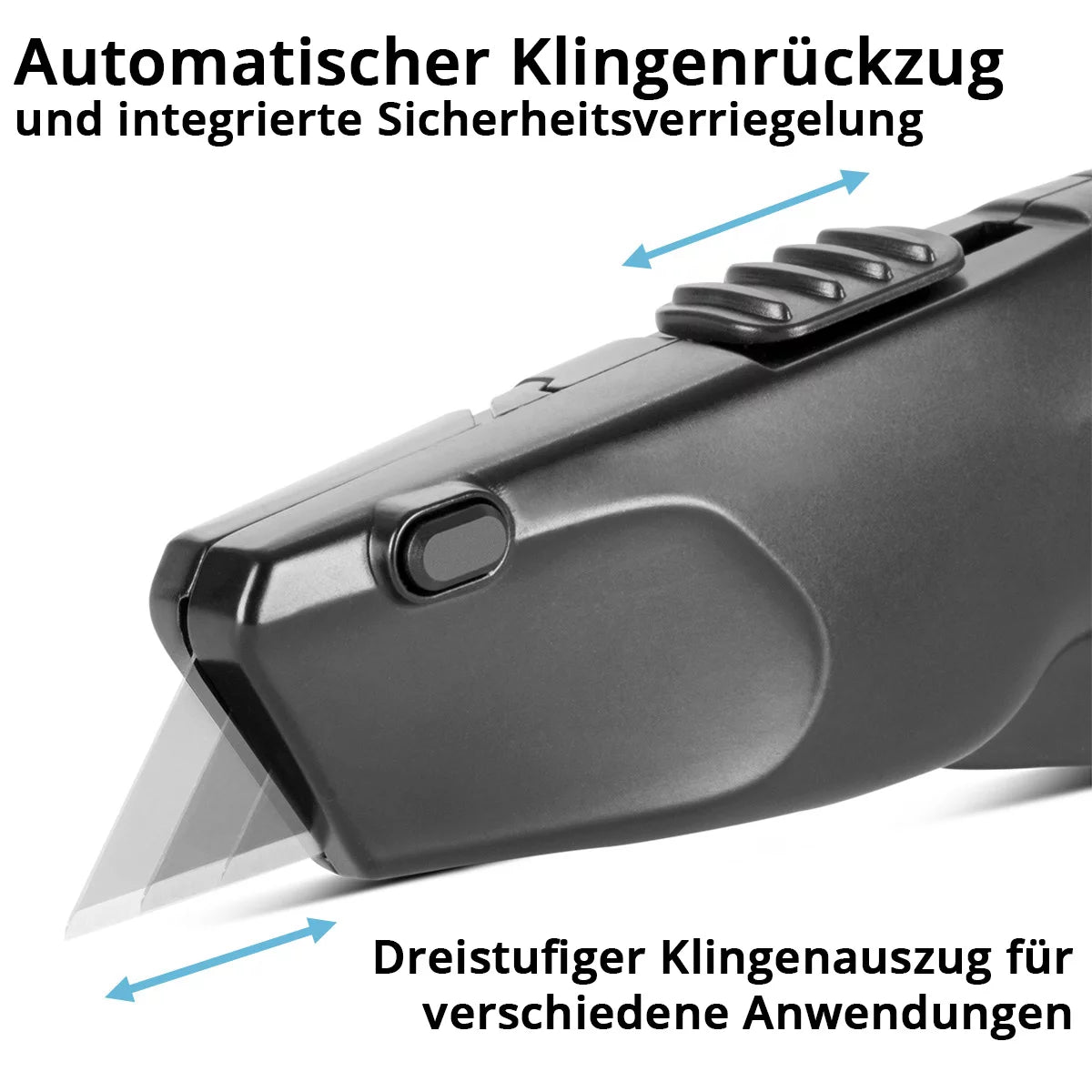 Steelworks cutter knife UCM-19-ST with quick-change blade, automatic blade withdrawal and safety lock Profi cutter | Carpet knife | Safety knife | Package knife | Cardboard knife