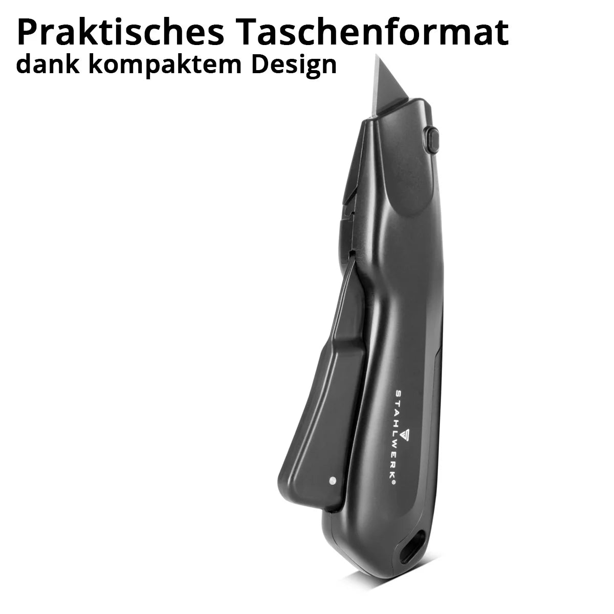 STAHLWERK Cuttermesser UCM-19 ST mit Schnellwechsel-Klinge, automatischem Klingenrückzug und Sicherheitsverriegelung Profi Cutter | Teppichmesser | Sicherheitsmesser | Paketmesser | Kartonmesser