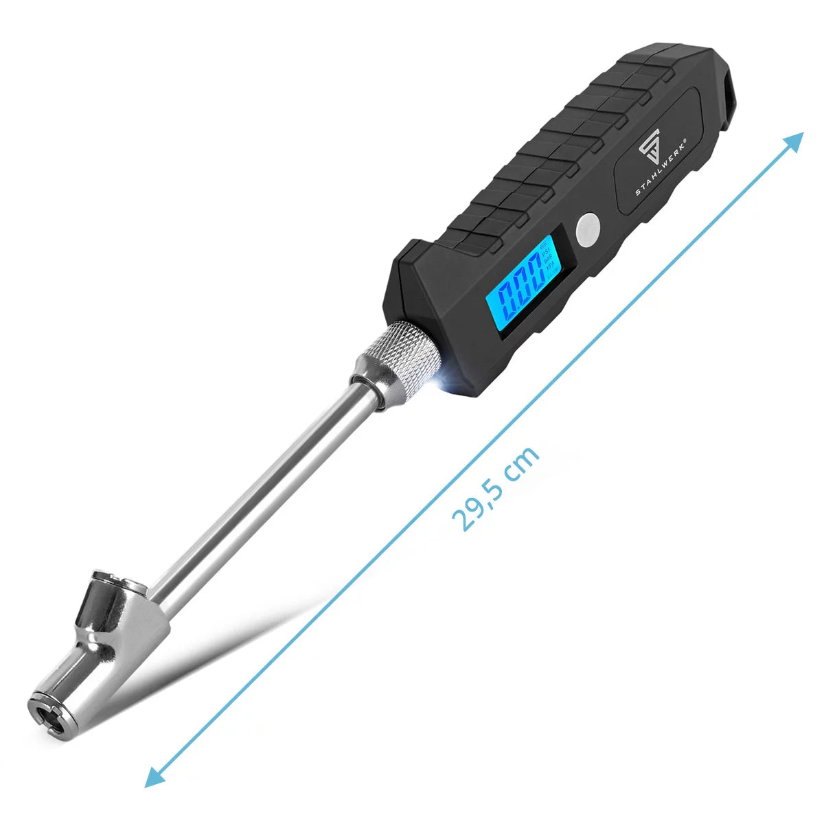 Dispositif de mesure de la pression des pneus numériques en acier | Testeur de pression d'air avec écran LCD | Compteur d'impression 3-250 psi | Pneu à la pression du pneu pour vélo de voiture SUV de voiture
