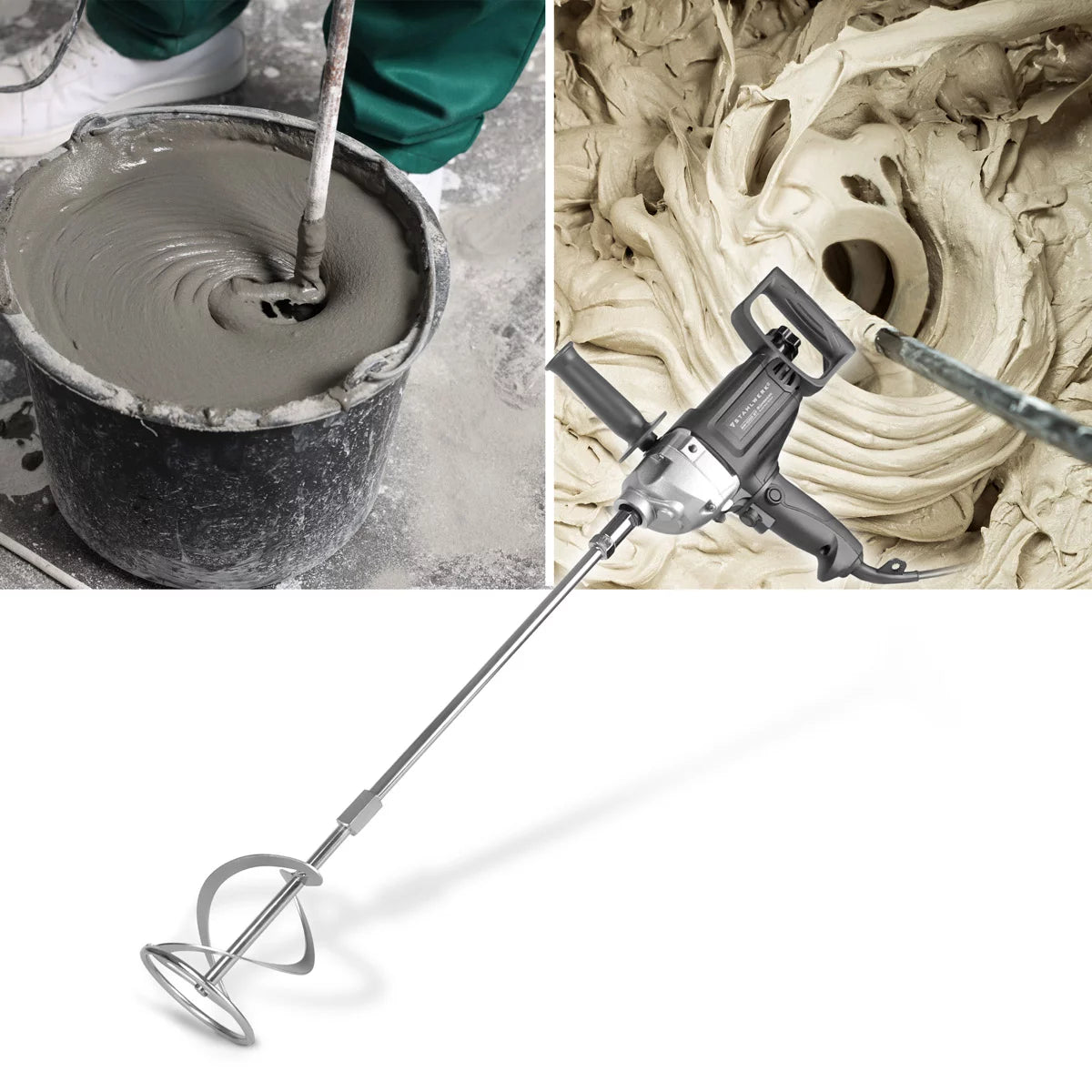 STAHLWERK agitator RW-1000 ST | 1,000 W and 550 rpm | Speed control and right-left rotation | Electric mortar stirrer | Concrete mixer | Paint stirrer | Color mixer | Hand mixer | Hand mixer