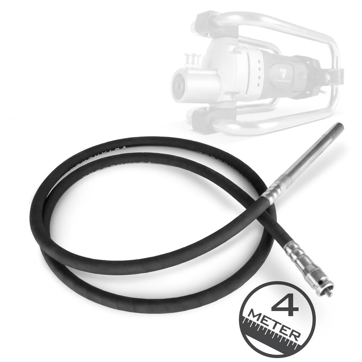 STAHLWERK Rüttelflasche Ø 35 mm | 400 cm Schlauchlänge | Innenrüttler mit flexibler Welle für Elektro-Betonrüttler | Rüttelschlauch für Betonverdichter, Flaschenrüttler und Betonvibratoren