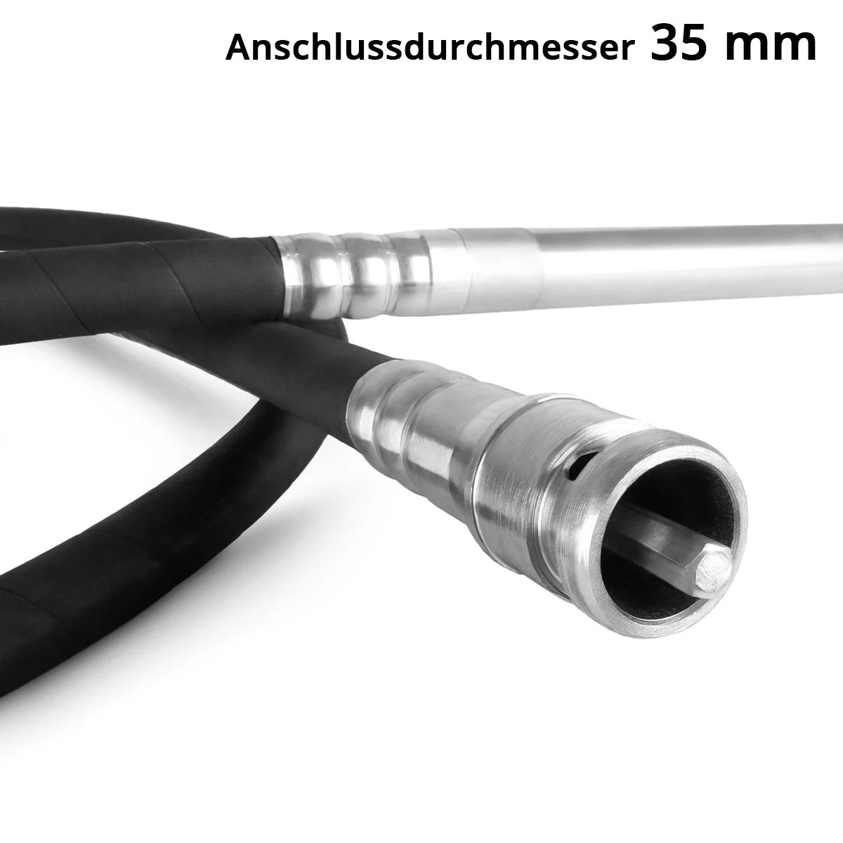 STAHLWERK Rüttelflasche Ø 35 mm | 400 cm Schlauchlänge | Innenrüttler mit flexibler Welle für Elektro-Betonrüttler | Rüttelschlauch für Betonverdichter, Flaschenrüttler und Betonvibratoren