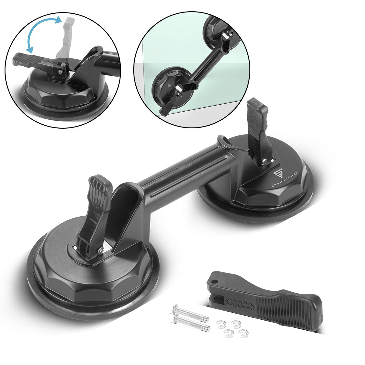 Ruote a doppia aspirazione in acciaio con capacità di carico di 135 kg e 2 x 12,5 cm | 5 “Diametro aspirapolvere