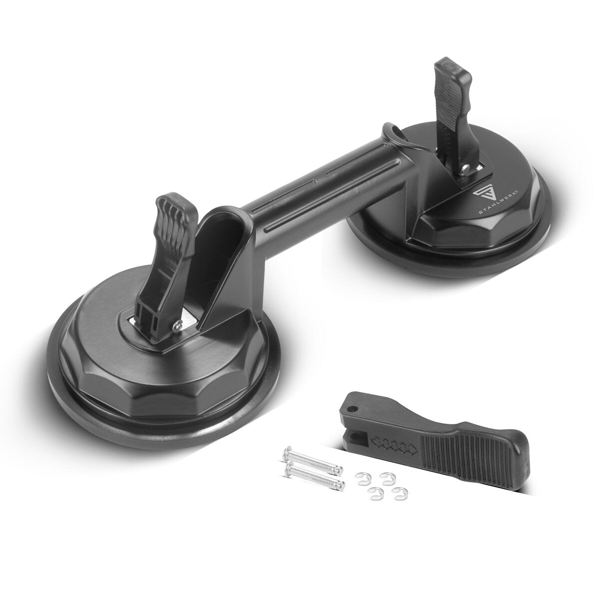 Ruote a doppia aspirazione in acciaio con capacità di carico di 135 kg e 2 x 12,5 cm | 5 “Diametro aspirapolvere