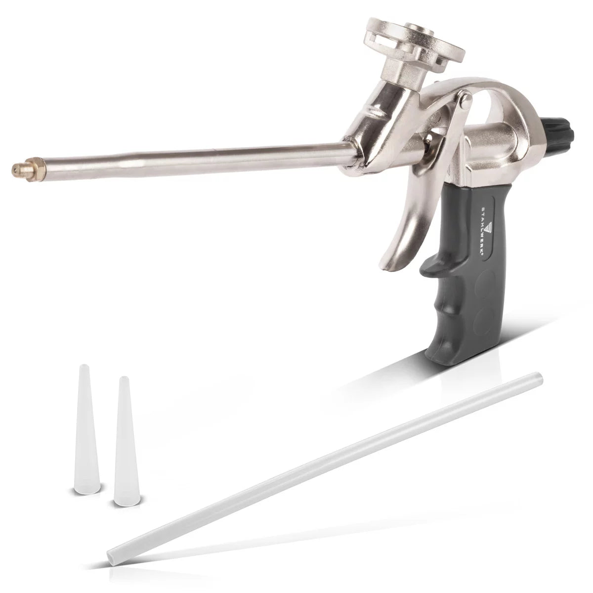 Stahlwerk in schiuma pistola per schiuma PU | Pistola a pistola in alluminio | Pistola spray in schiuma adatto a tutte le cartucce di schiuma comuni | Pistola più dosier per sigillare e isolare