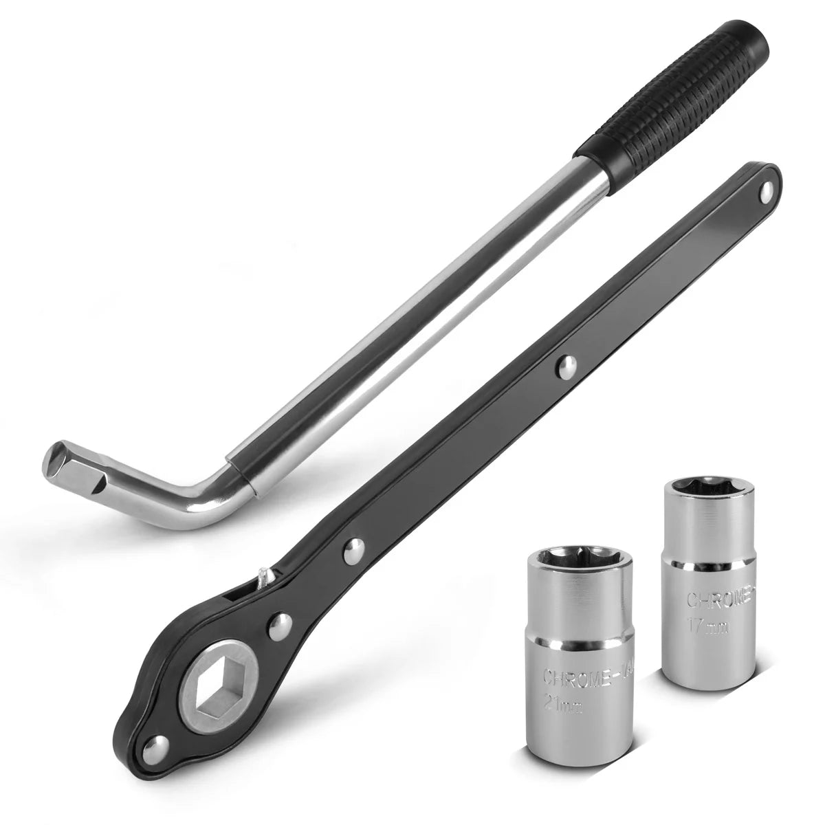 STAHLWERK SWH-2 ST Wagenheber | Scherenwagenheber | 2 Tonnen Hubkraft | Teleskop-Radmutterschlüssel mit Stecknuss 17, 19 mm | Transporttasche | Kompaktes Wagenheber-Set für Reifenwechsel & Werkstatt